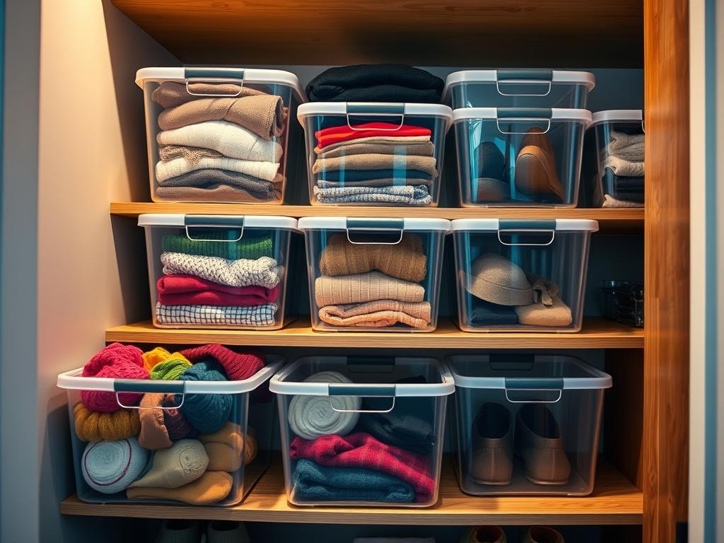 clear storage bins