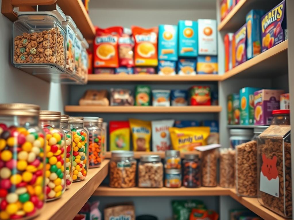 organize snacks pantry